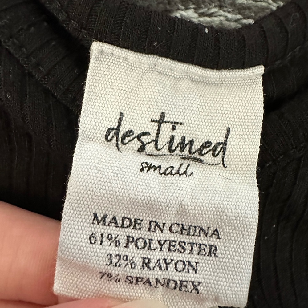 Brandy Melville Black Ribbed Tank - Picture 3 of 3